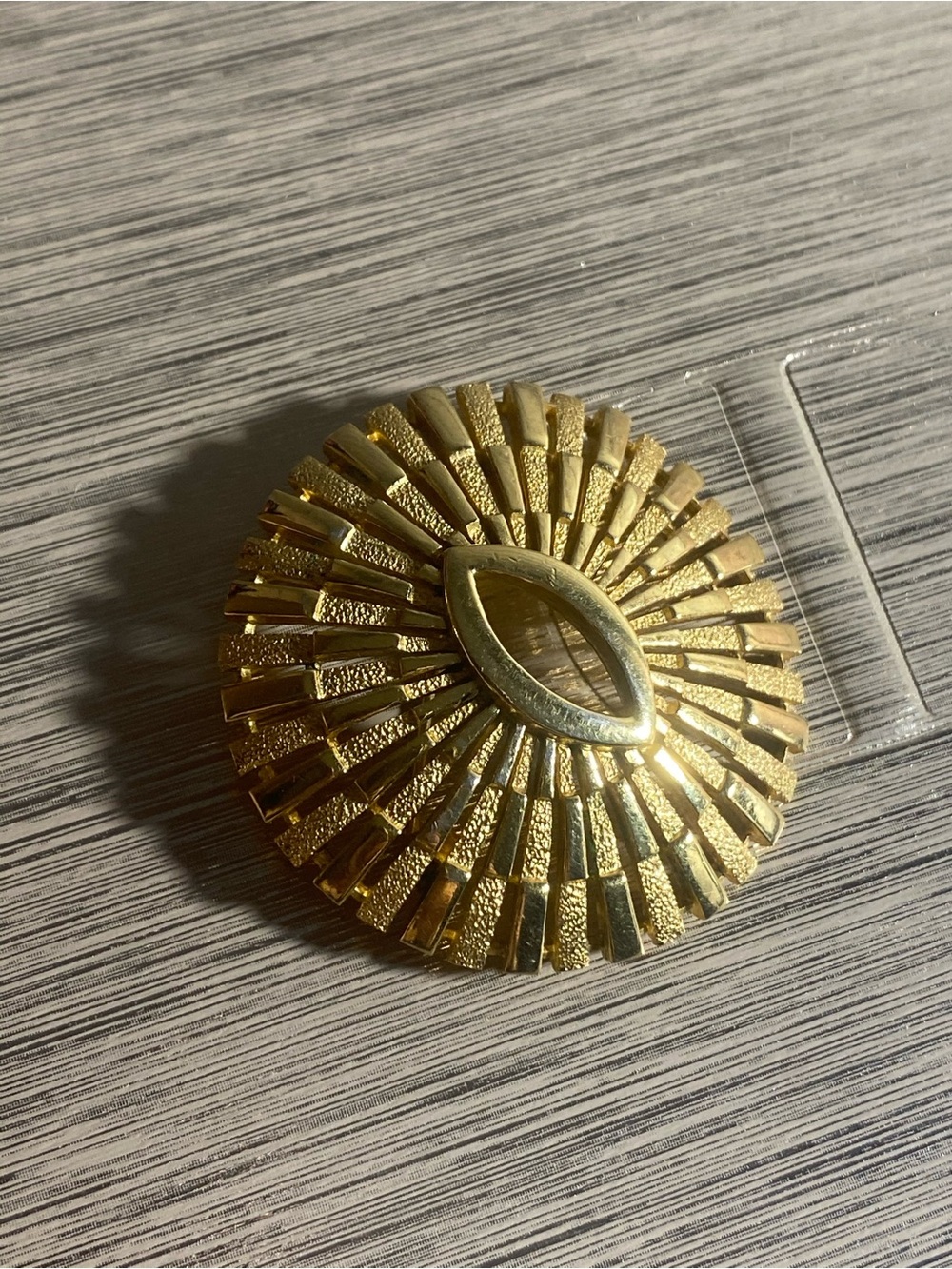 Trifari Gold Tone Radiant Sunburst Brooch